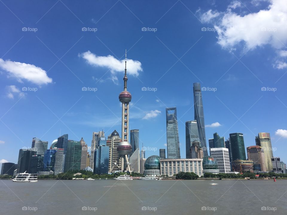 Shanghai city, view from the Bund