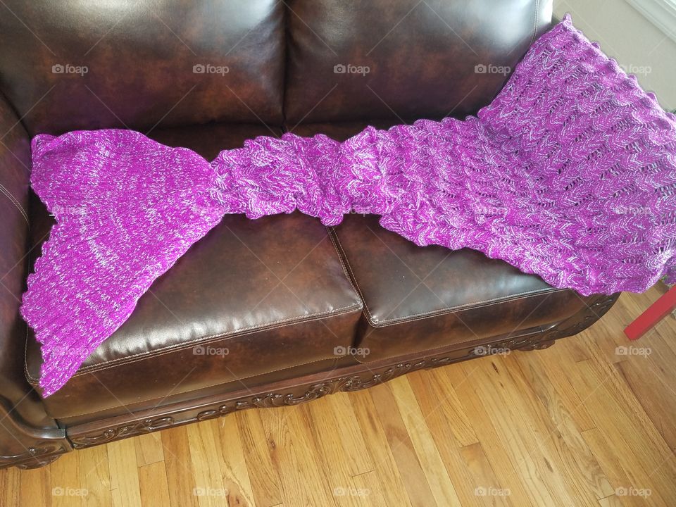 Mermaid tail blanket with scales