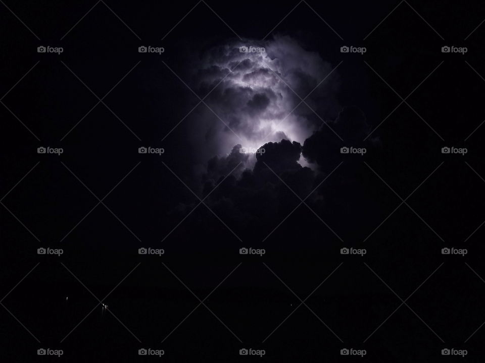 Lightning Storm Over A Lake, NC, USA