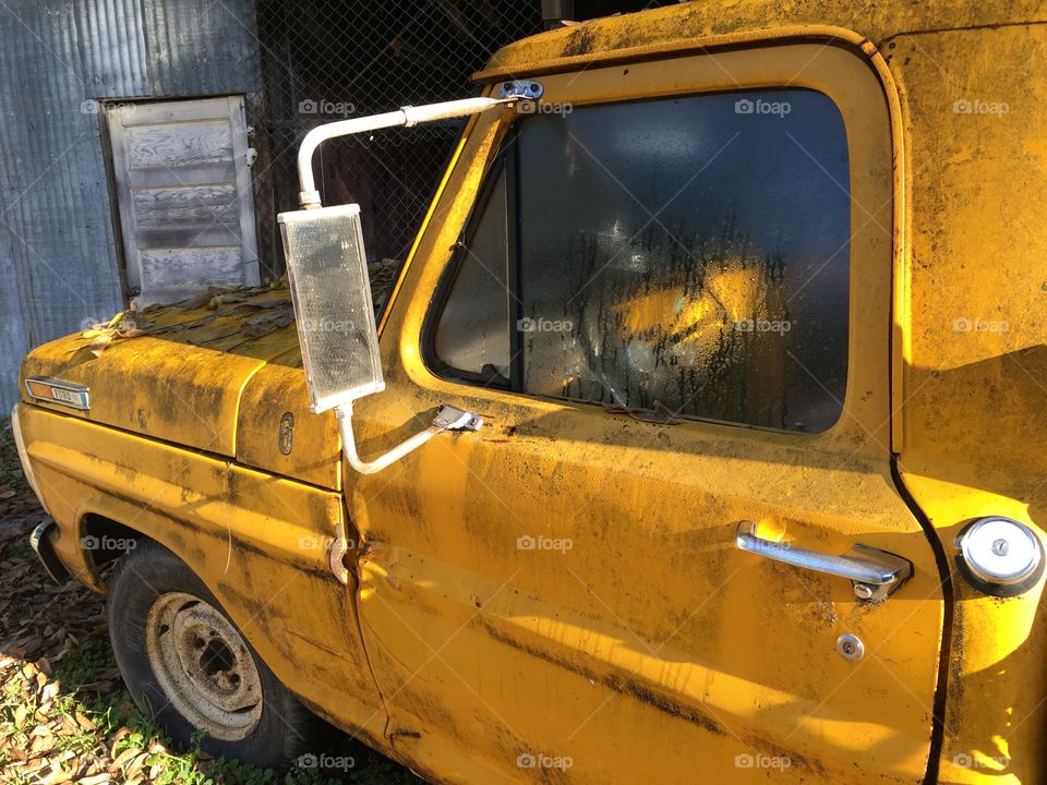 Yellow Ford truck
