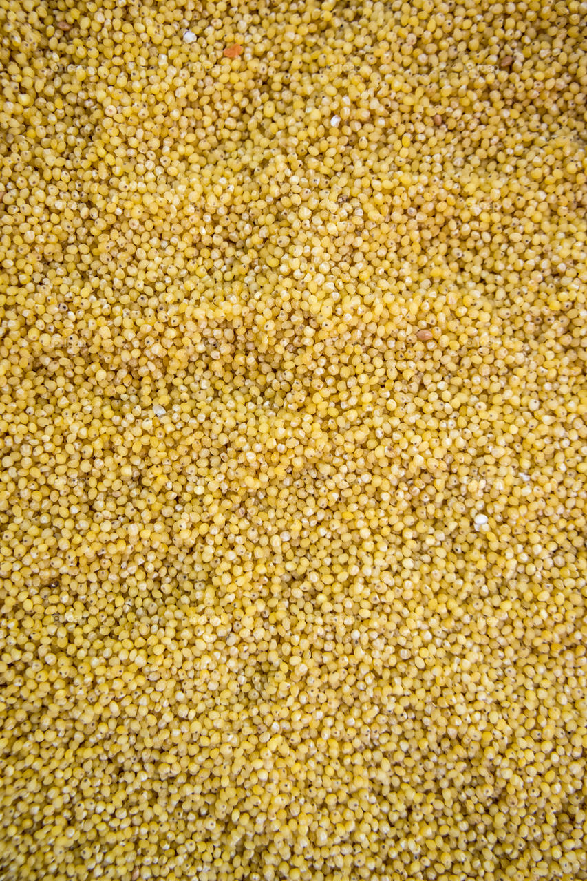 Full frame shot of grains millet