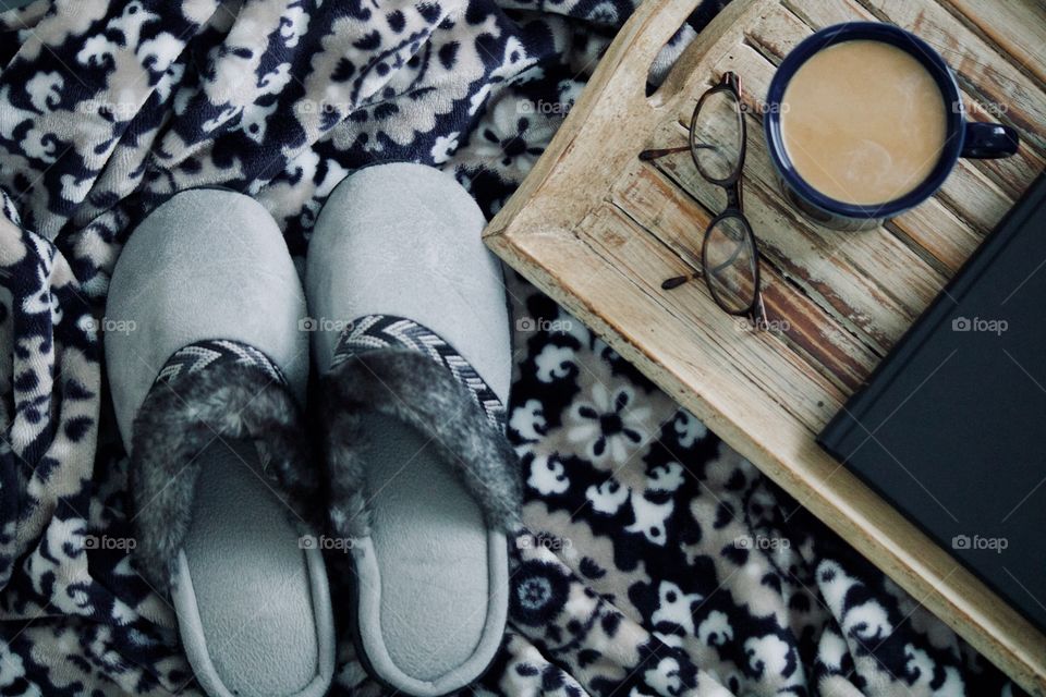 Time for warm slippers, blanket , and hot cup of coffee 