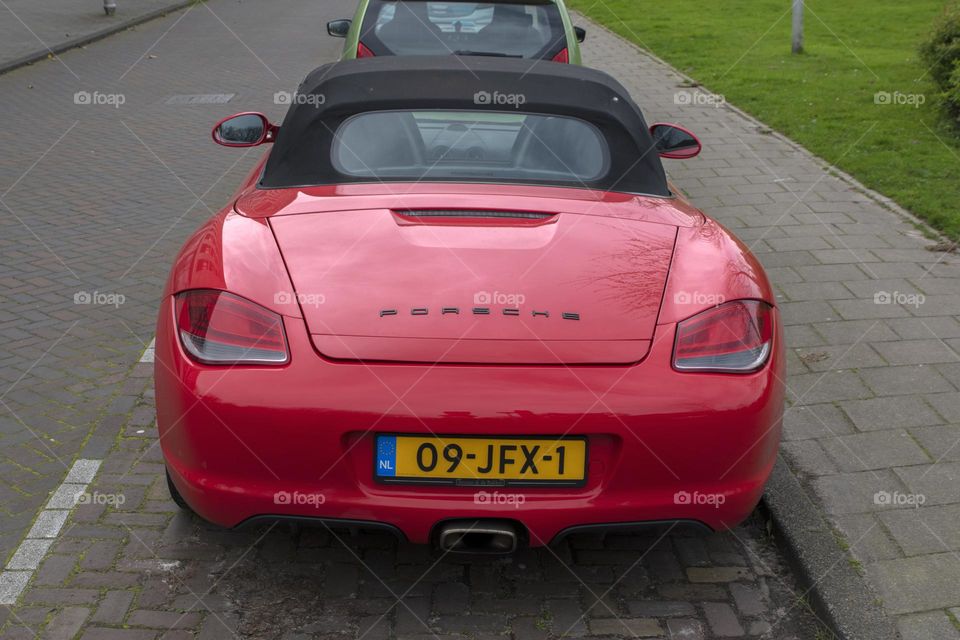 Red Porsche Car At Amsterdam The Netherlands 6-4-2024