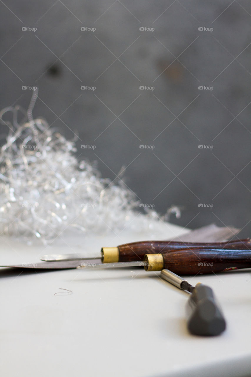 An artist's tools in still life