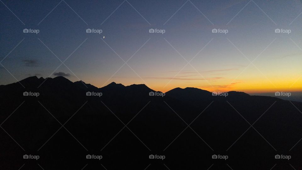 A beautiful mountain sunset in Tatry mountains, Slovakia