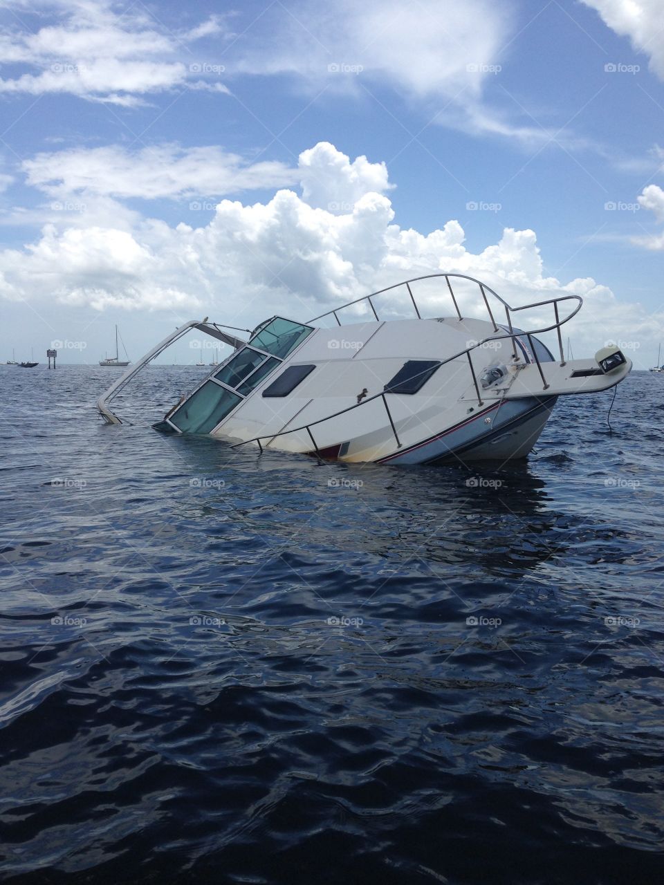 Formula Boat. Wrecked boat