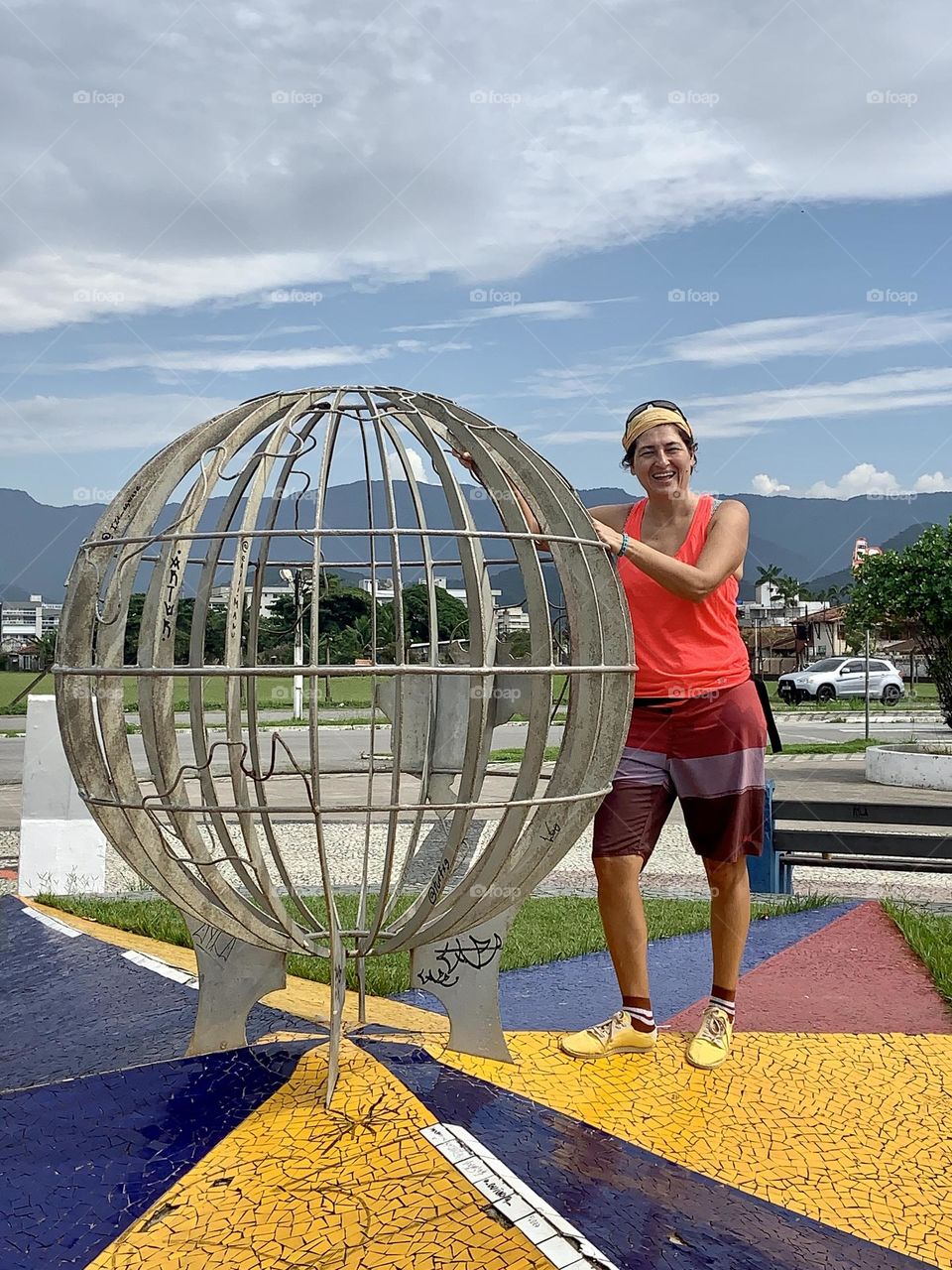 Woman at tropic Capricorn in Brazil 