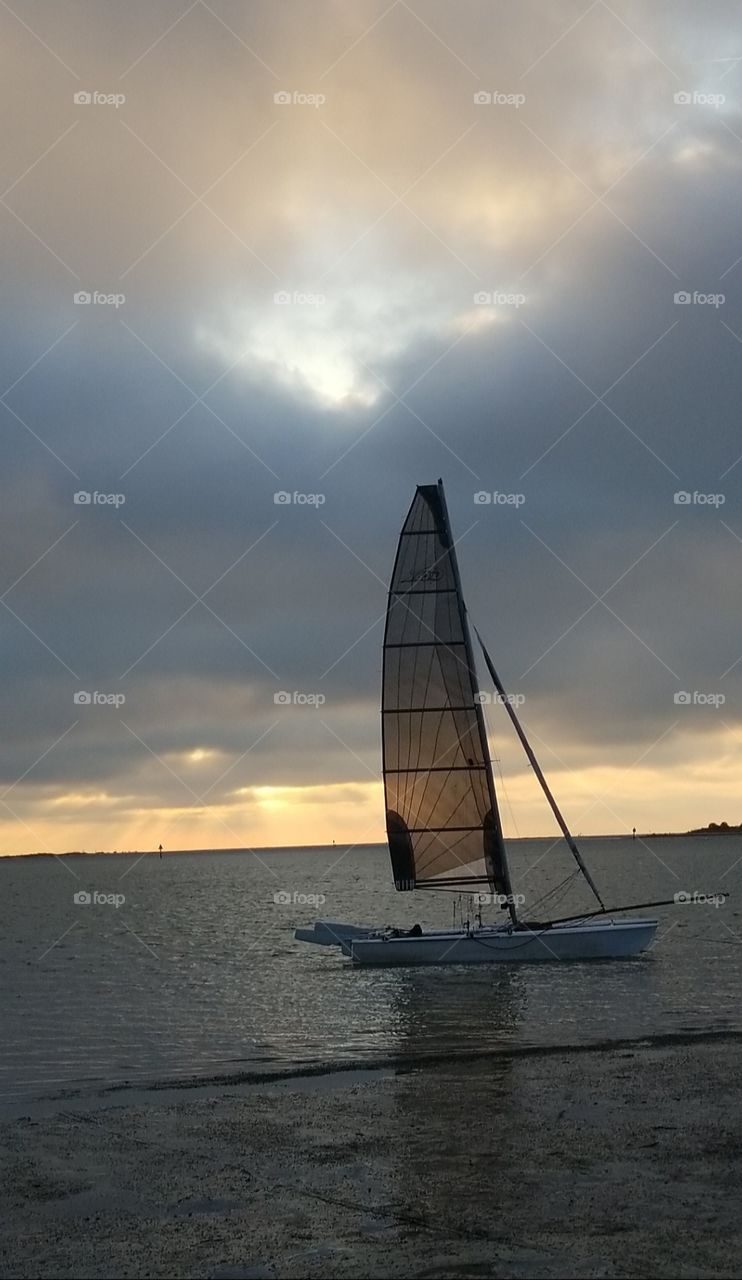 sailing during a moody sky