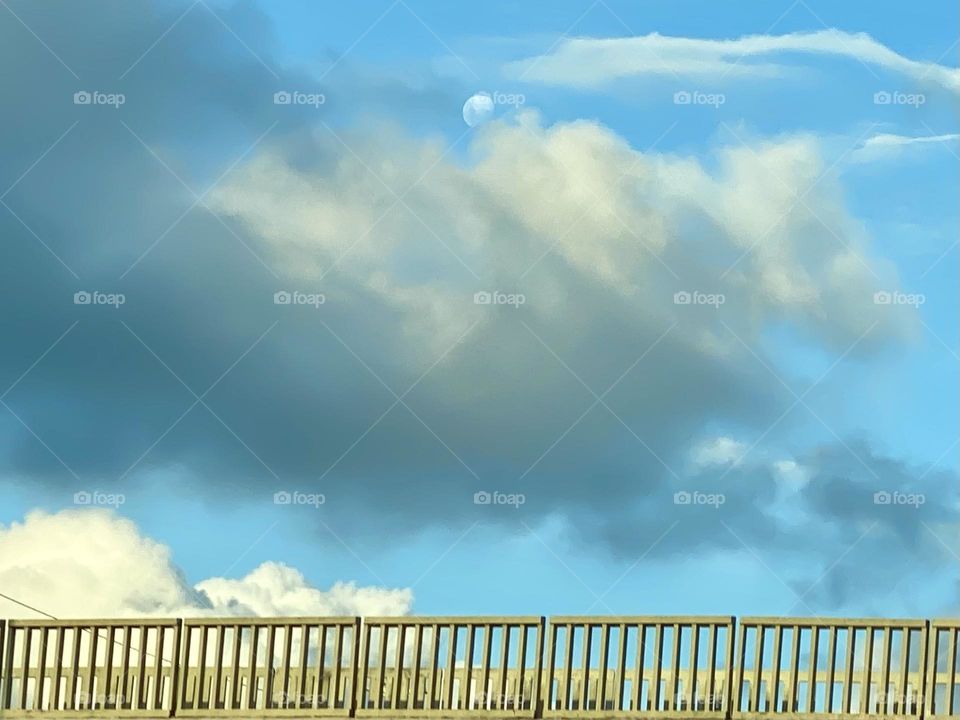 The moon among the clouds 