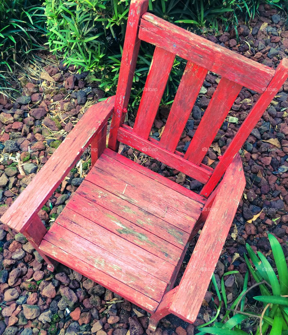 Childs red rocking chair 