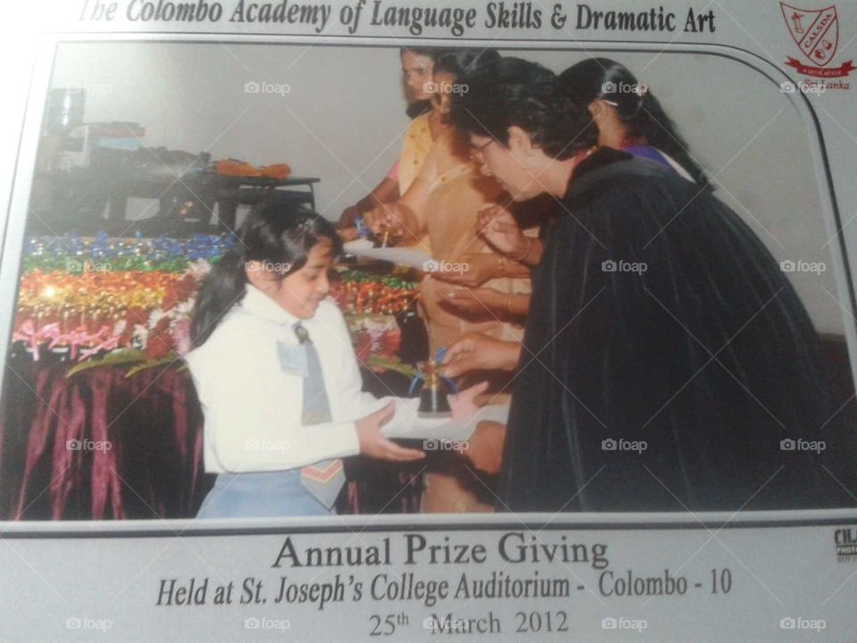 It's my daughter getting prizes