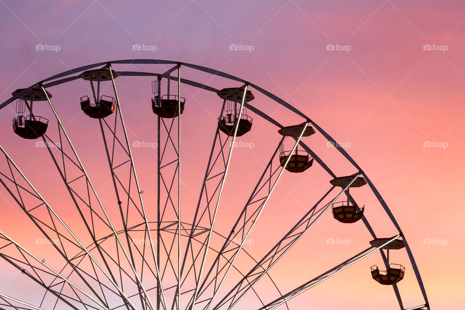 Ferris wheel at the sunset