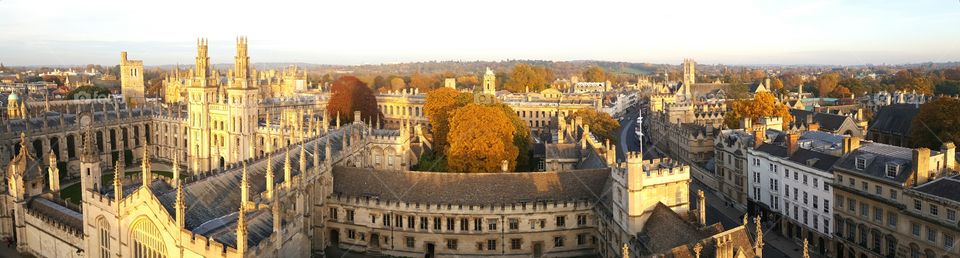 Panoramic view of Oxford, All Souls College