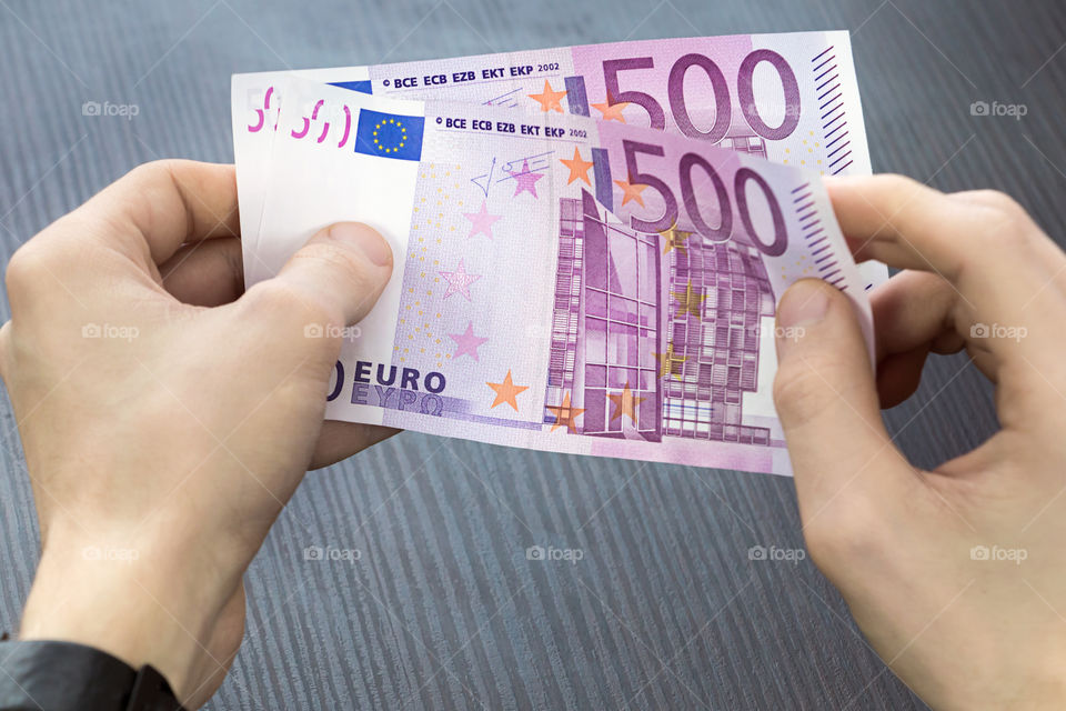 euro in the hands