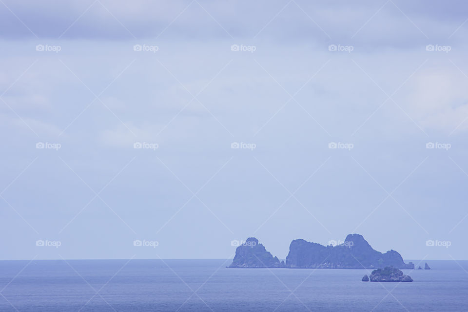 The beauty of the sky In the sea and island at Chumphon in Thailand.