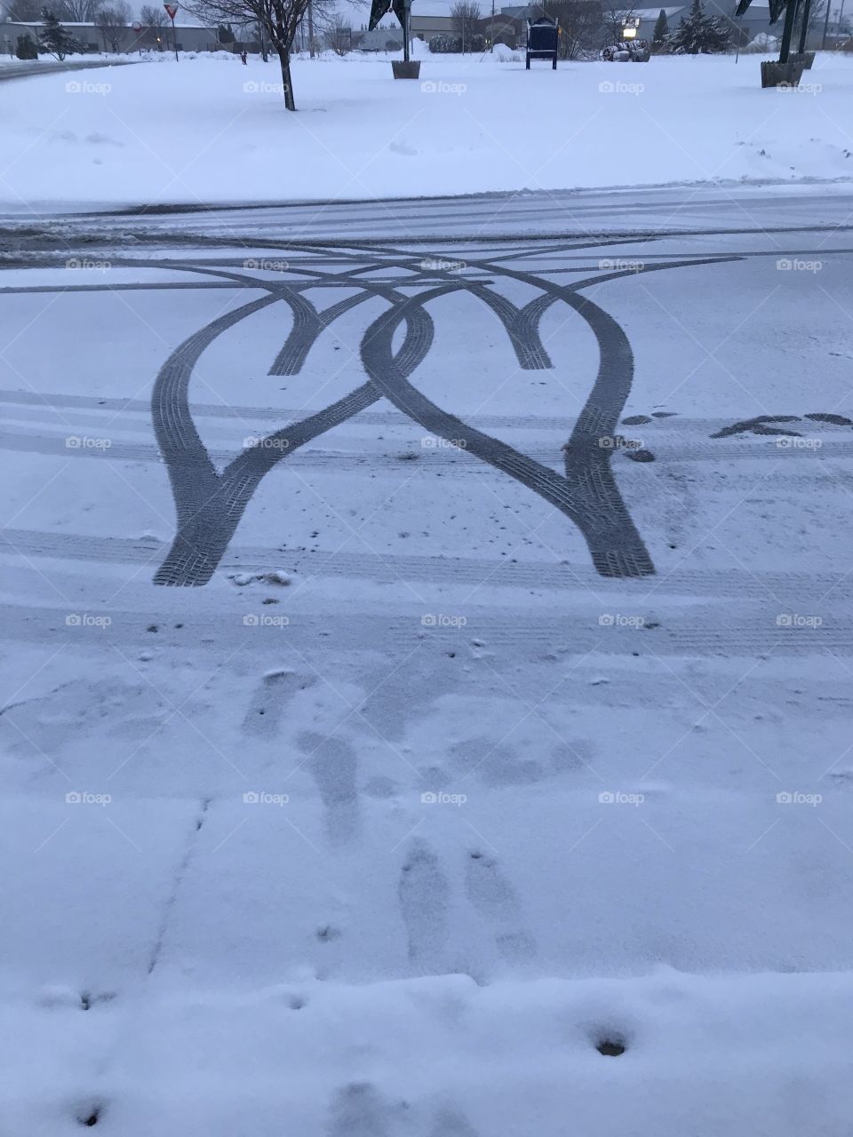 Hearts in the snow