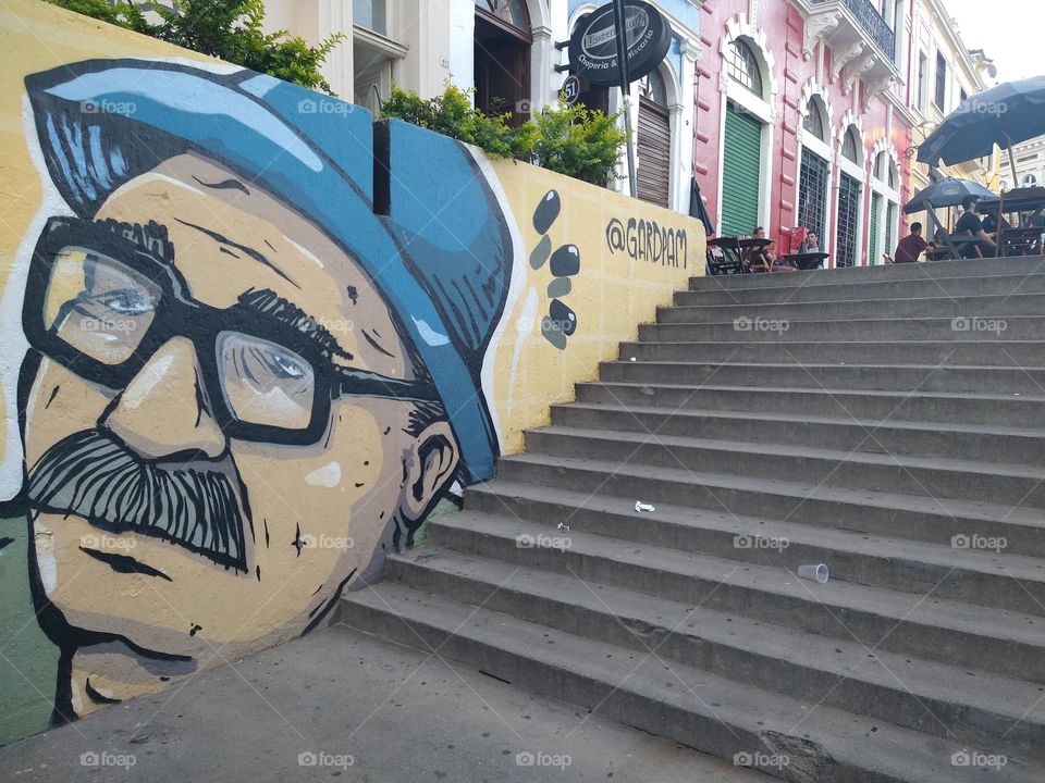 Street art in the city of Curitiba in Brazil.