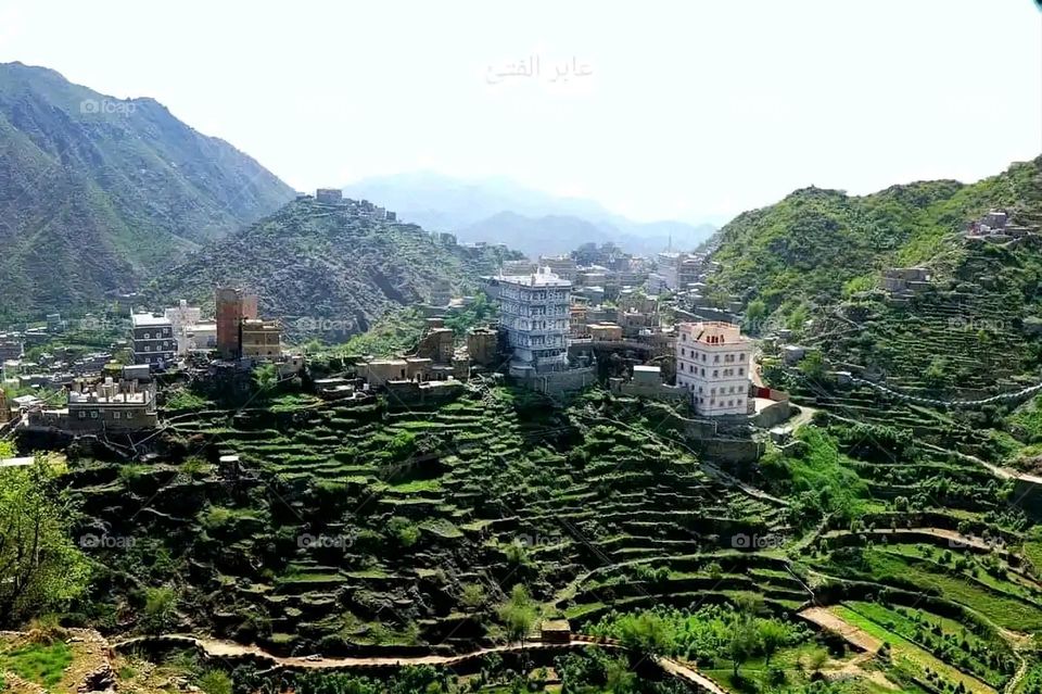 Glory be to God, the magnificent and picturesque view and the natural green trees are a view that is nothing more wonderful than it