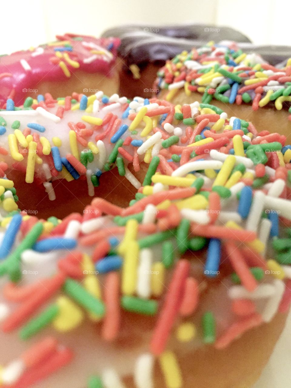 Donut with colorful sprinkles