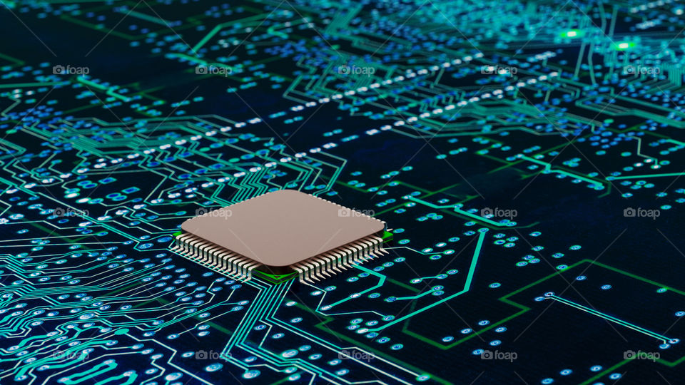 A close-up of a microchip