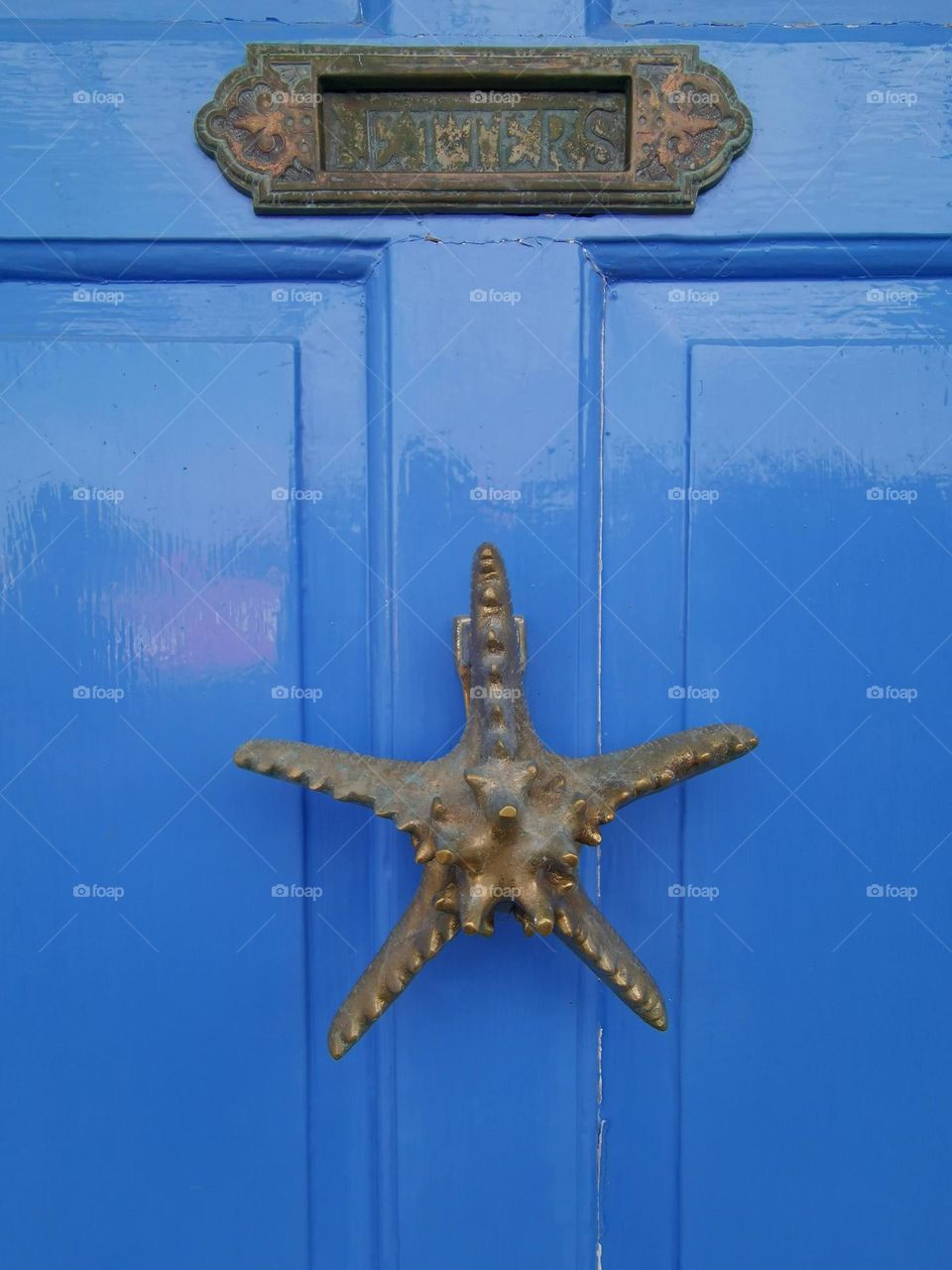 Blue door. Blue colour.