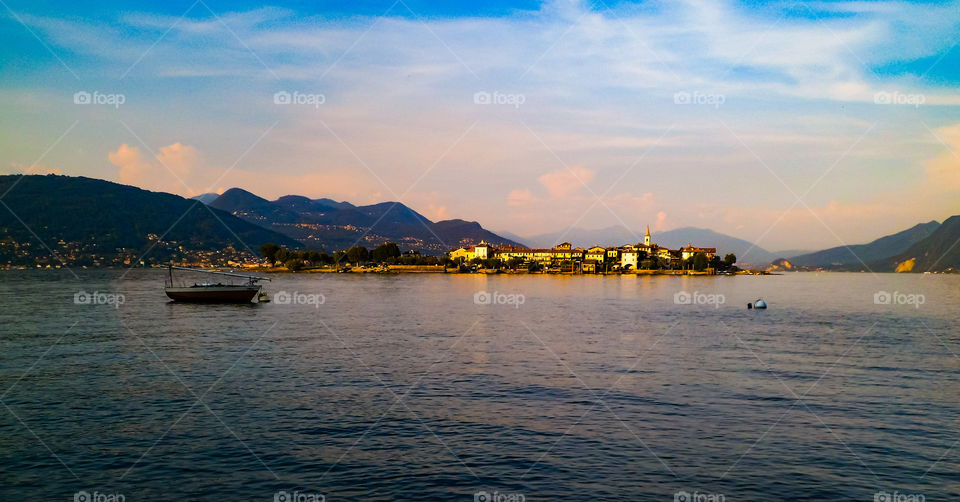 Landscape in Come lake in Italy