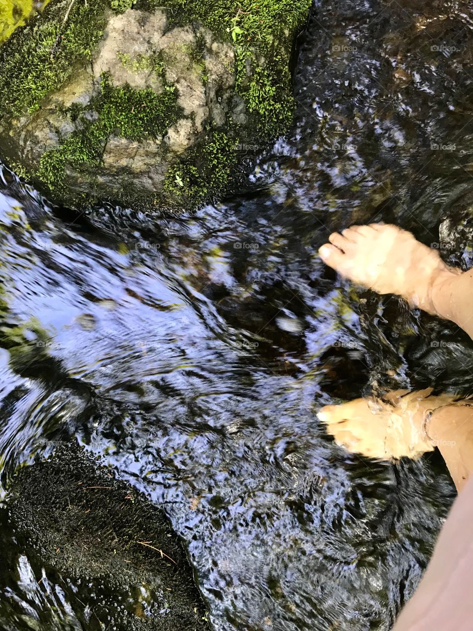 Cooling my feet in Jimmy Brook