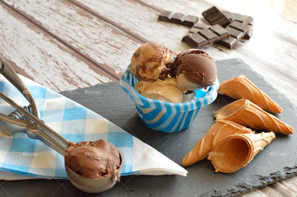 Close-up of chocolate ice cream