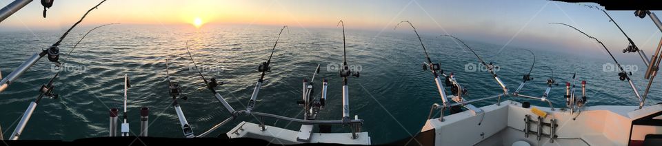 Sunset and fishing 