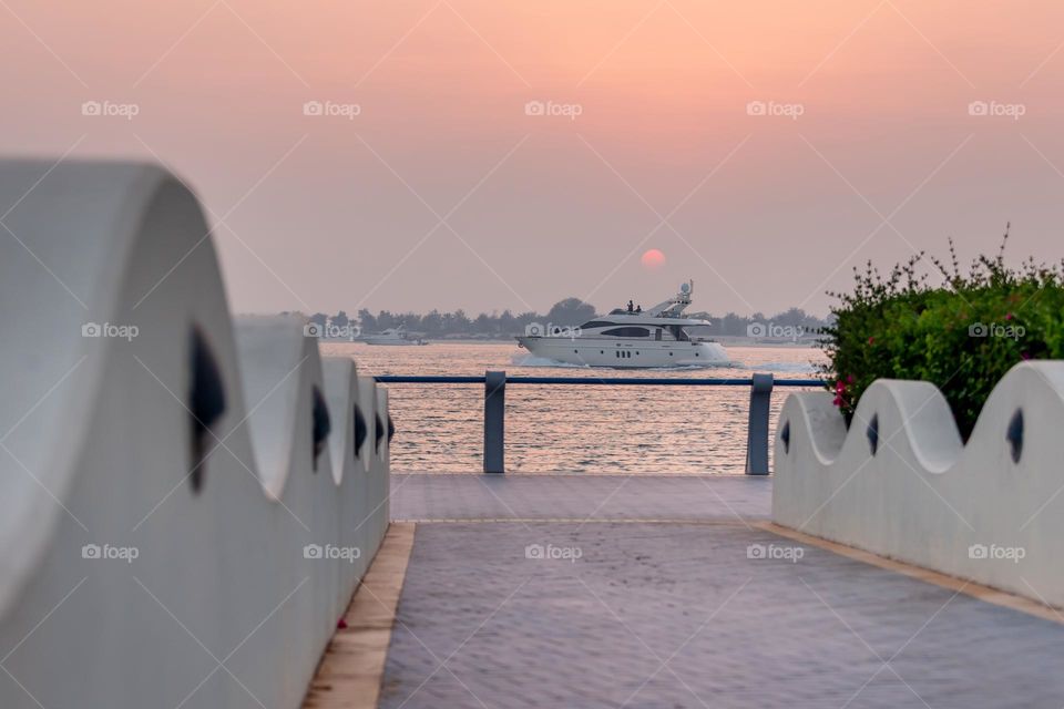 Sunset on Corniche in Abu Dhabi