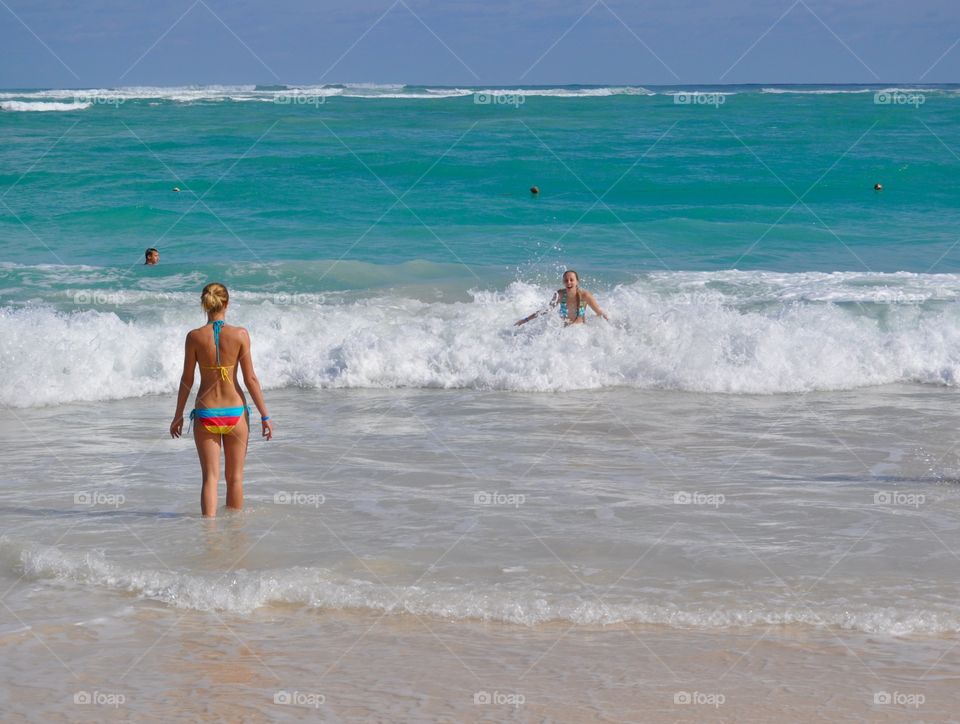 Swimming in the Atlantic Ocean 