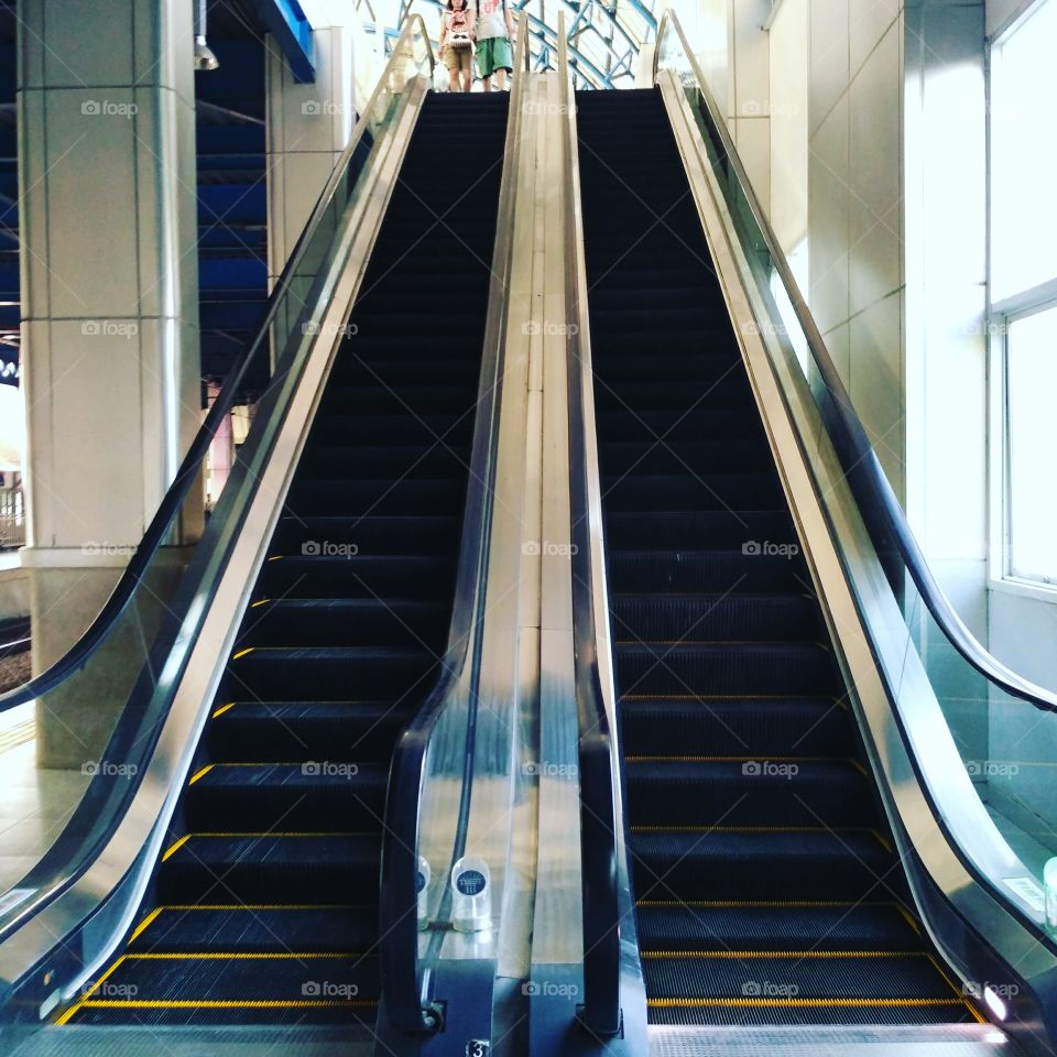 Escalator on train station