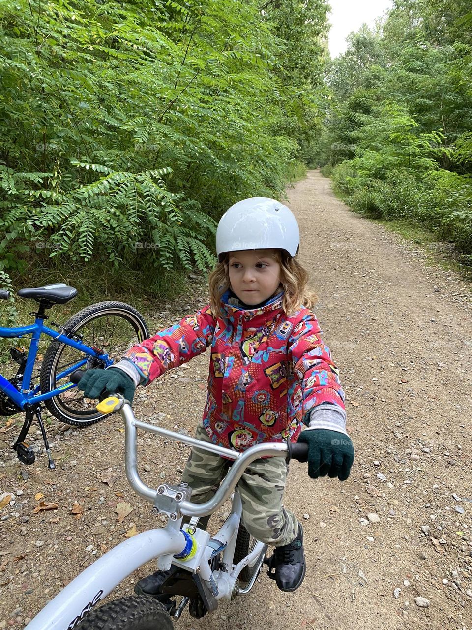 Riding bike with my son 