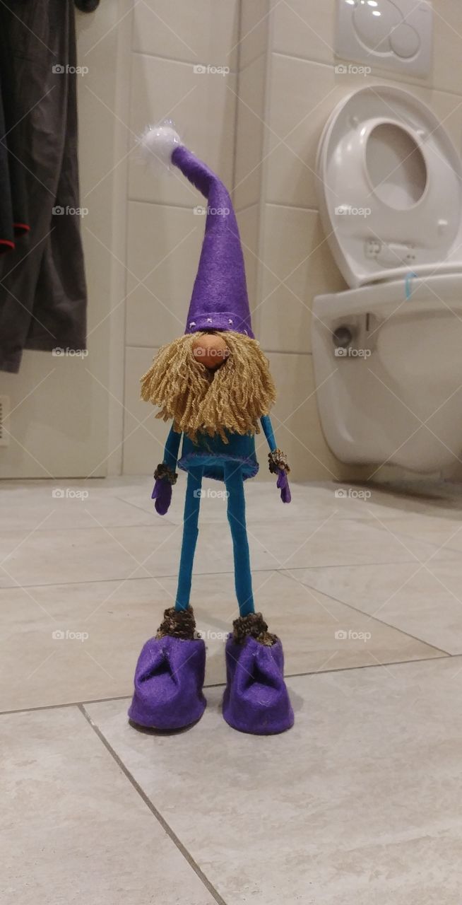 Wichtel Nisse Dänemark lila purple zwerg erwischt bad gesehen bart basteln tome gnom