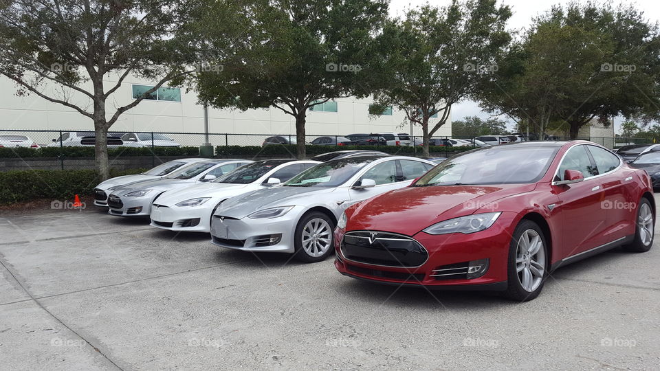 Tesla's on the Dealership Lot