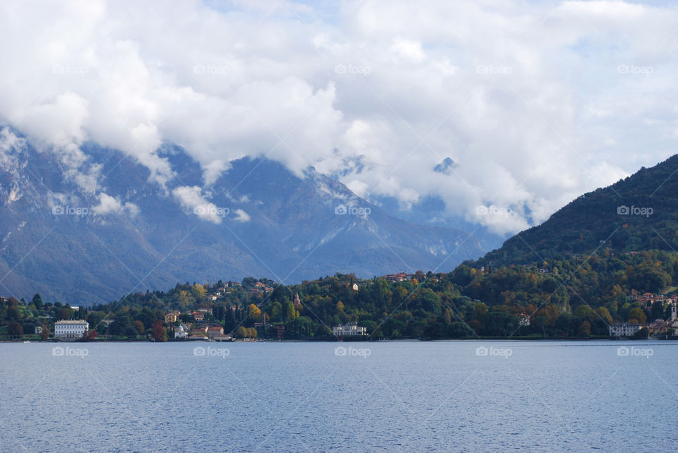Cloudy Lakescape of Bellagio - Tremezzina, Como, Italy.