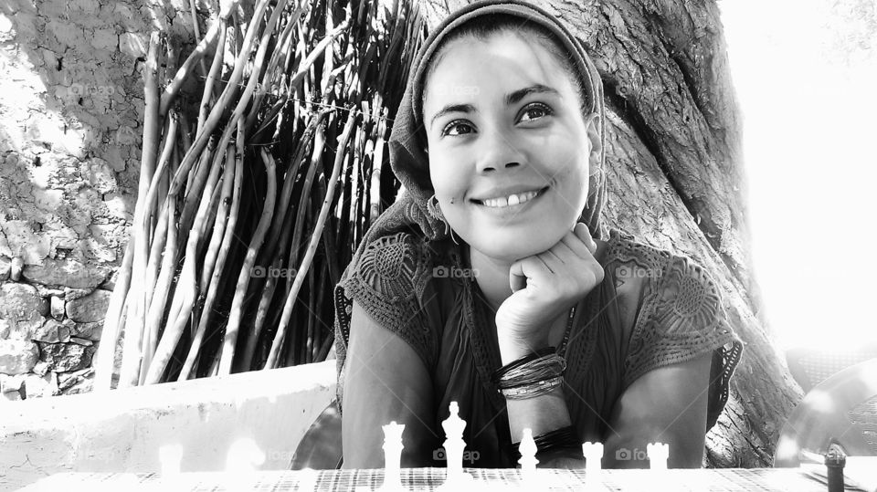 She was beating me in chess and oh did she enjoy this victory...