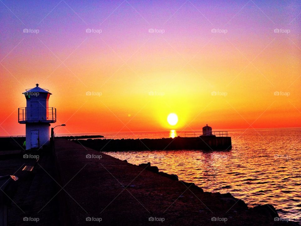 Sunset in the harbour