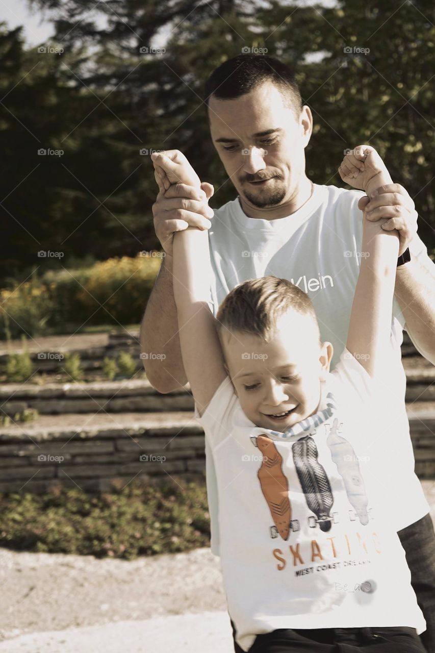 Father playing with his son