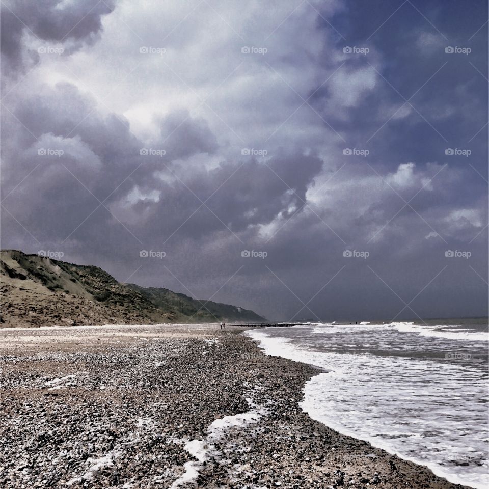 Seaside beech scenic