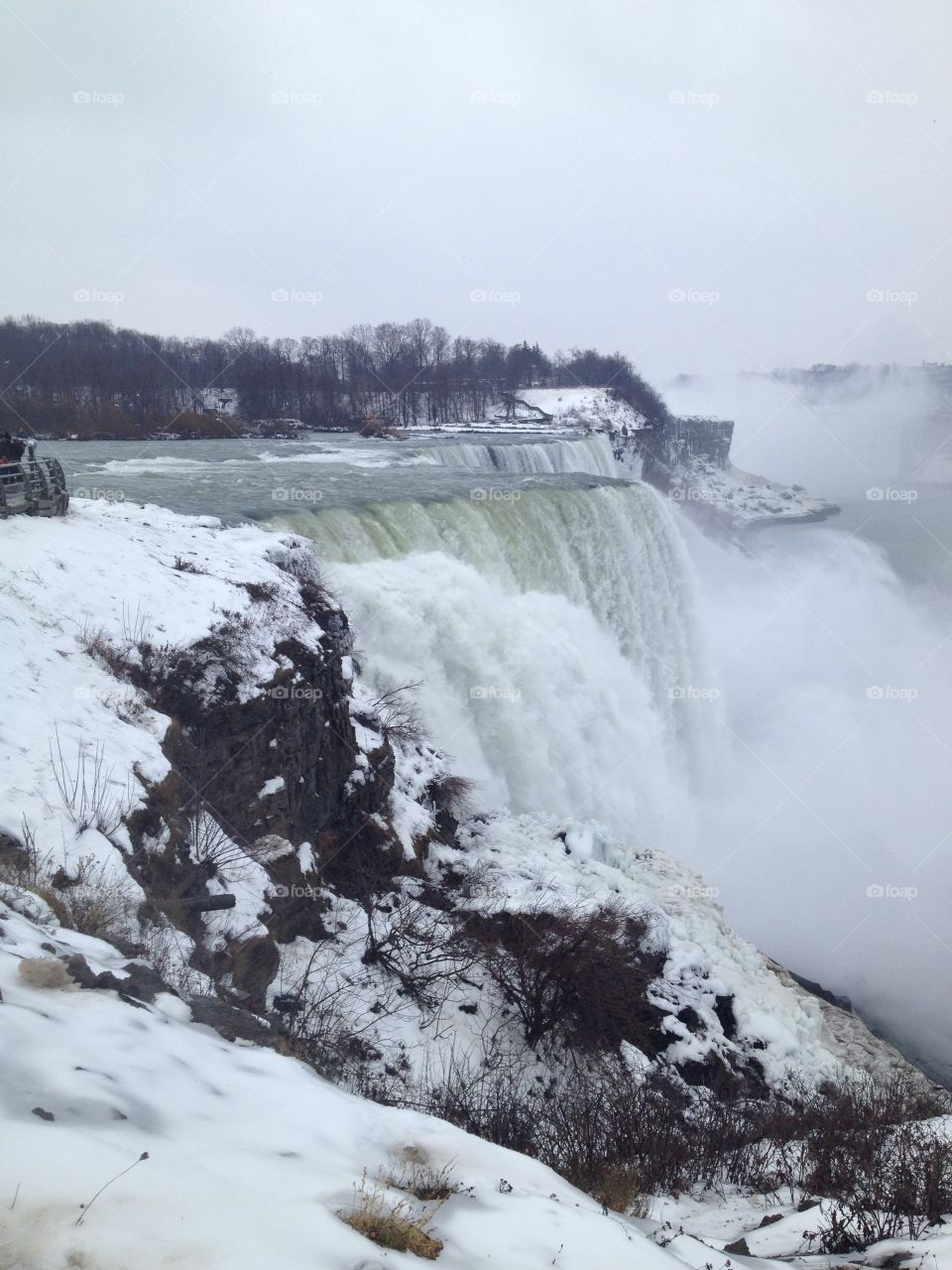 Niagara Falls in Winter. American side of Niagara Falls last winter.