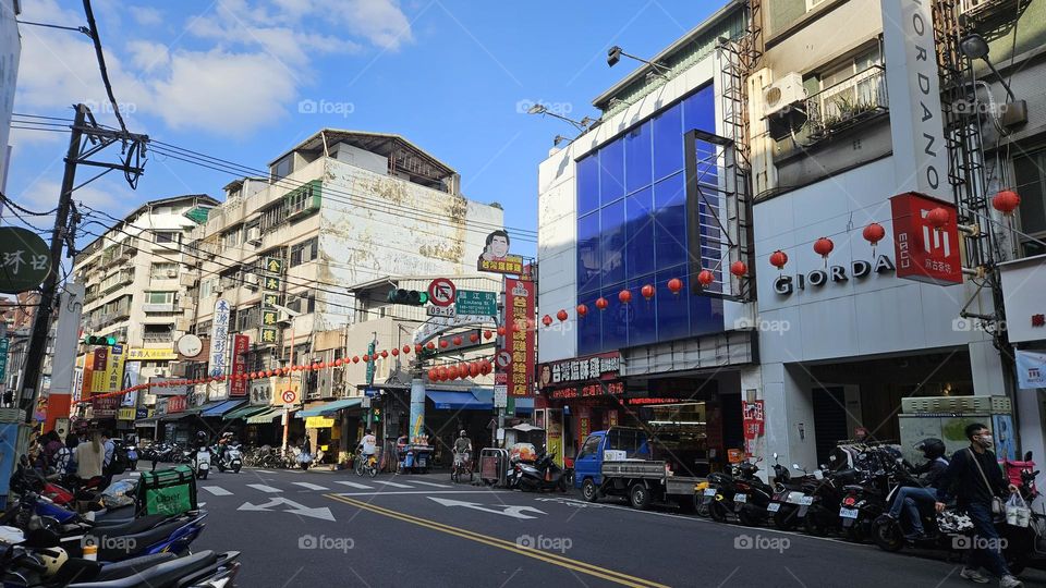 a view of Asia city  Street