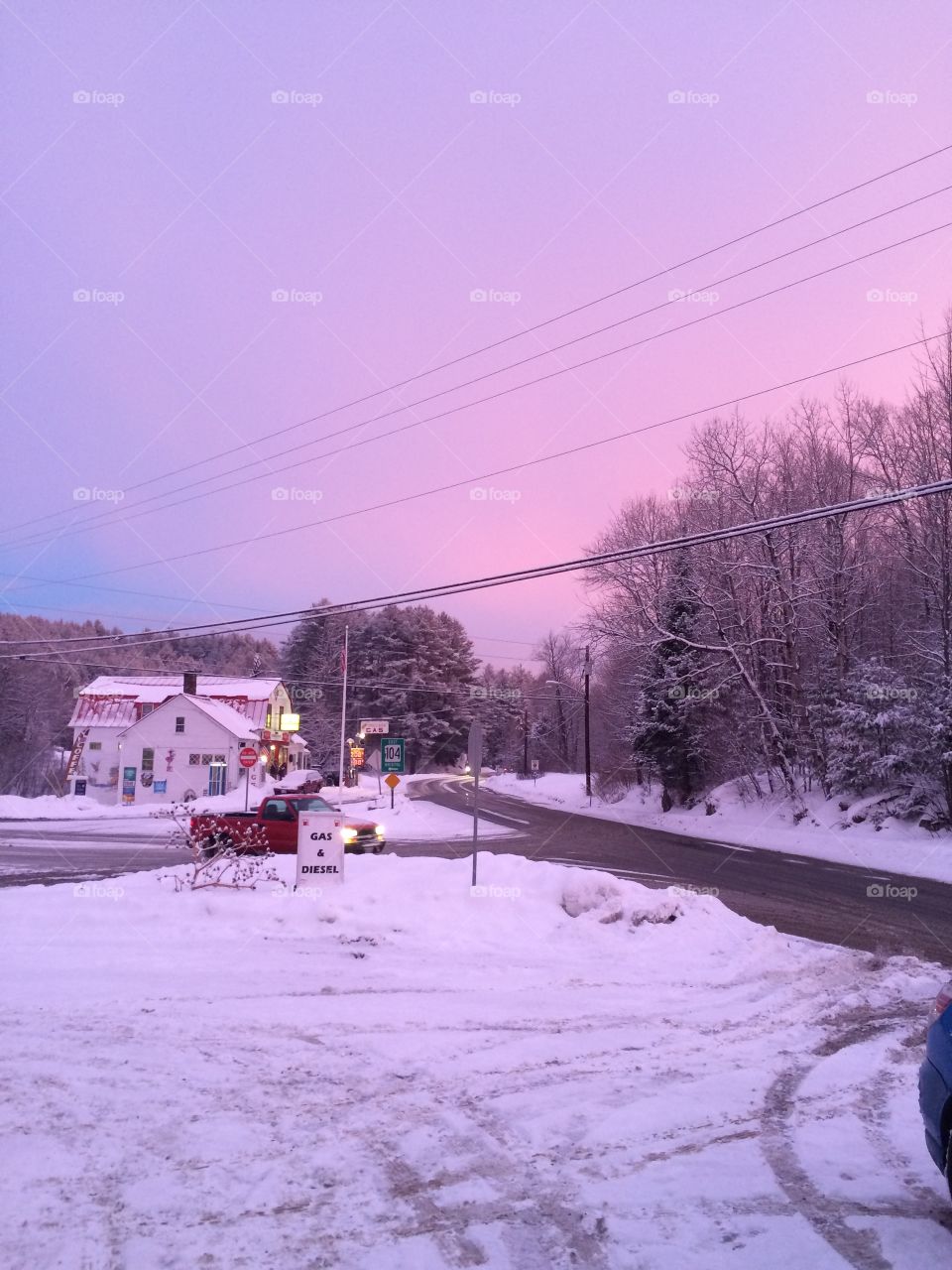 Purple skies in Danbury, NH