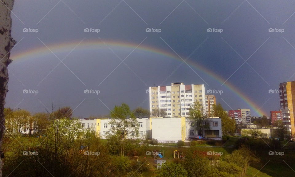 rainbow on the sky