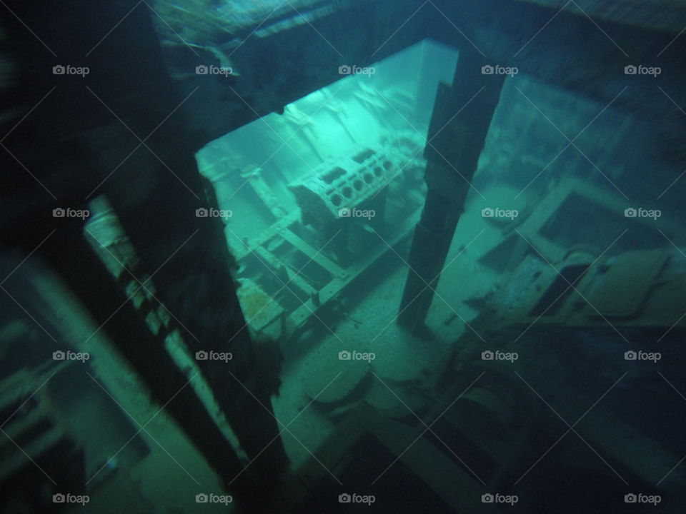 Scuba diving shipwreck 