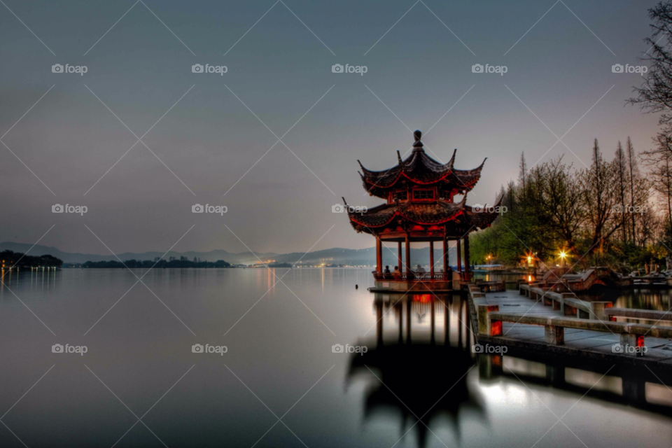 china temple night shot pagoda by paulcowell