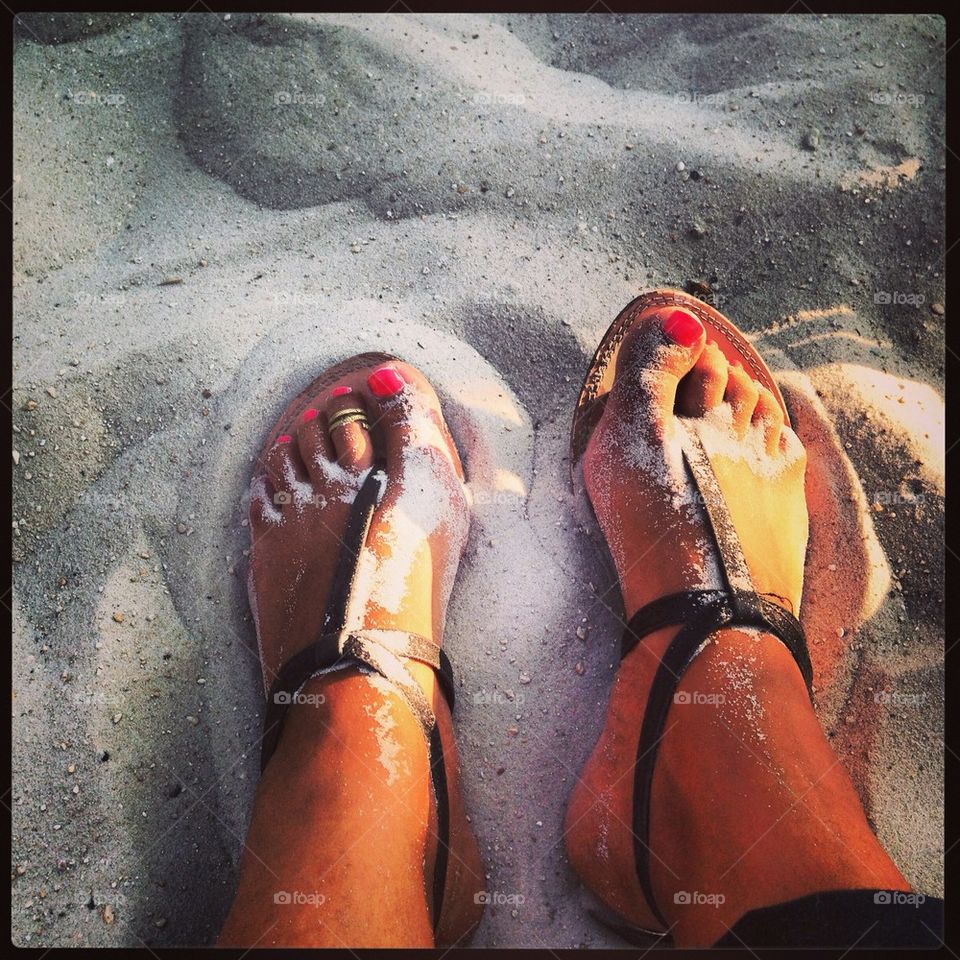 beach sun sand feet by mariemank