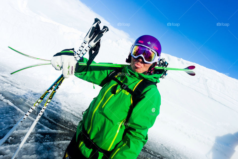 snow norway green girl by magnussandstrom