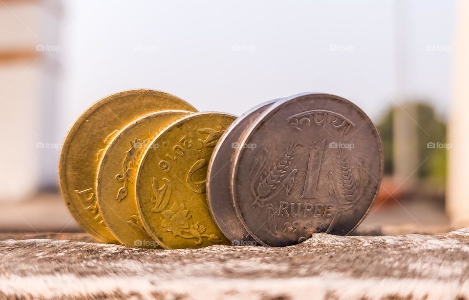 closeup shots of coins