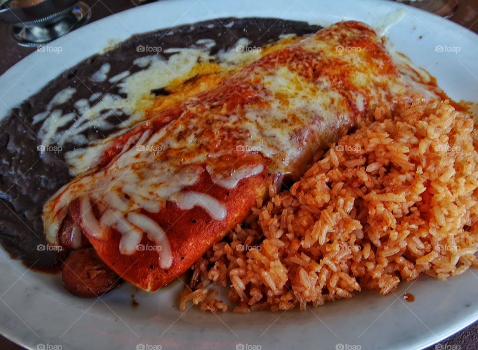 Burrito. Burrito With Rice And Beans
